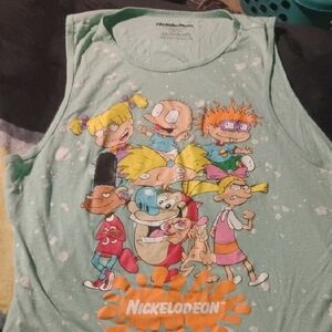 Nickelodeon Adults Mint Green Character Tank Top